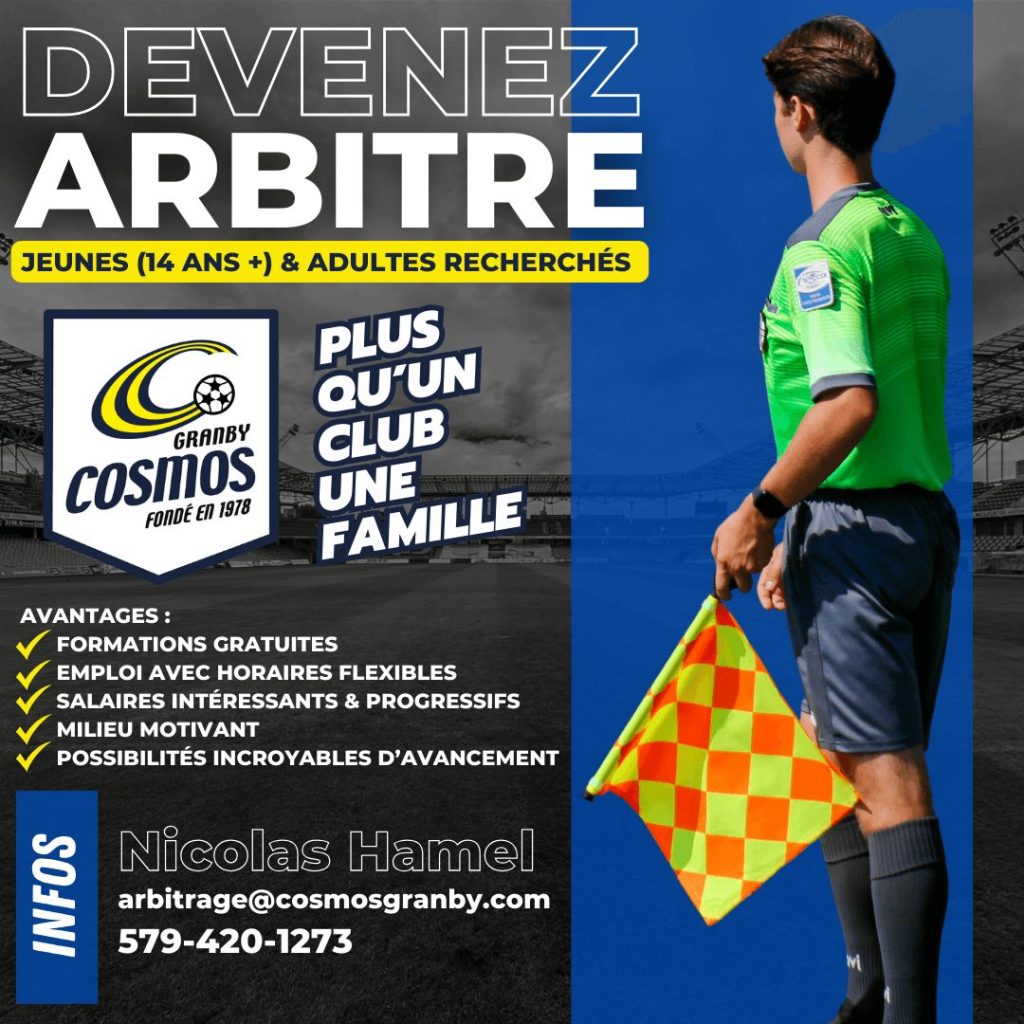 DEVENEZ ARBITRE - Cosmos - Club de soccer