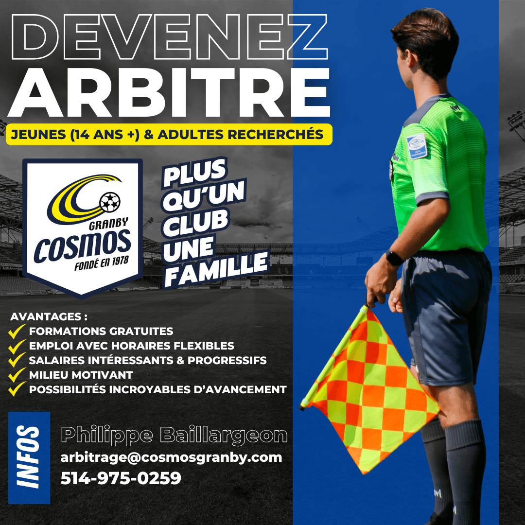 DEVENEZ ARBITRE - Cosmos - Club de soccer DEVENEZ ARBITRE - Cosmos - Club de soccer