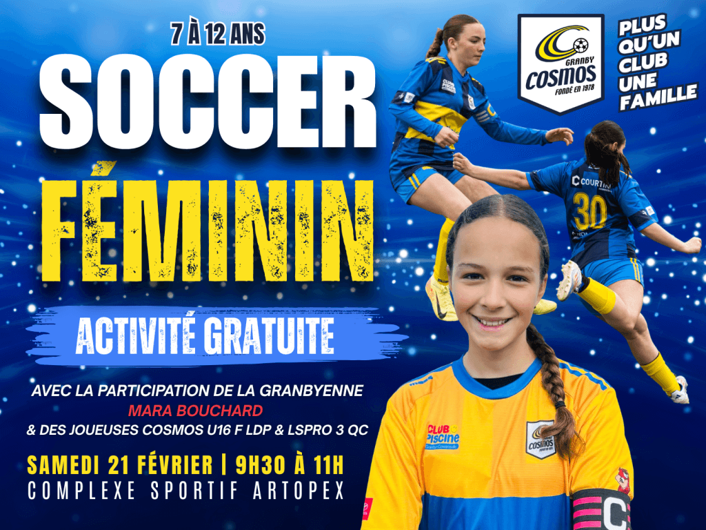 ACTIVITÉ GRATUITE DE SOCCER FÉMININ - Cosmos - Club de soccer
