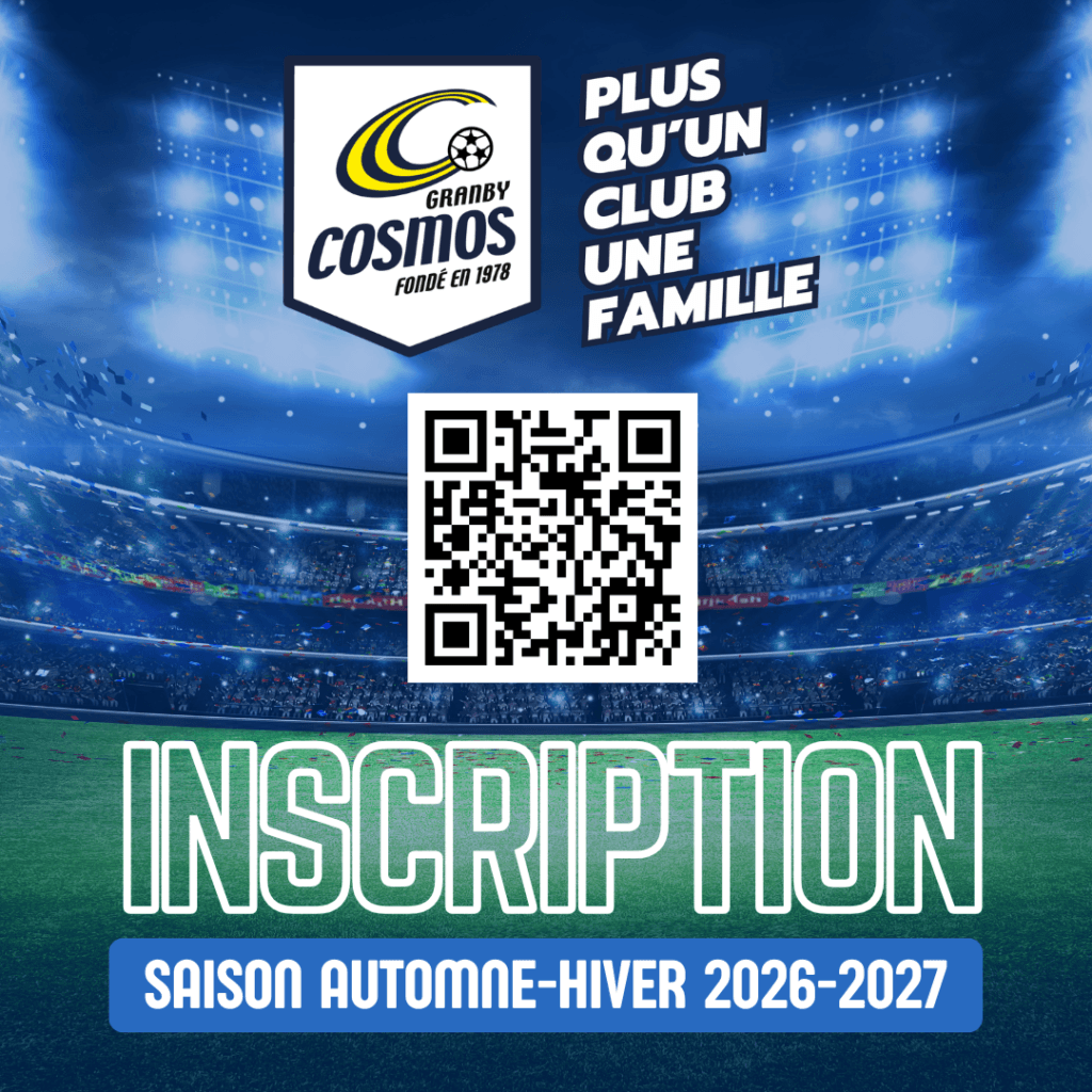 INSCRIPTION EN LIGNE - SAISON AUTOMNE-HIVER 2026-2027 - Cosmos - Club de soccer