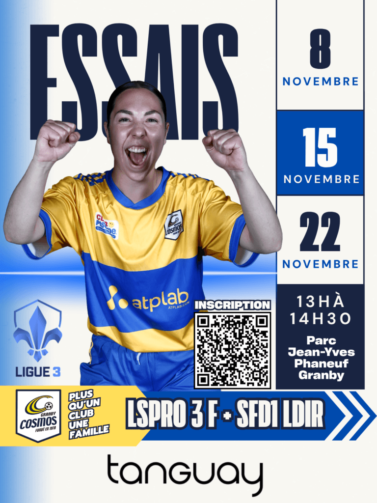 ESSAIS LSPRO 3 FÉMININ + SFD1 LDIR - Cosmos - Club de soccer